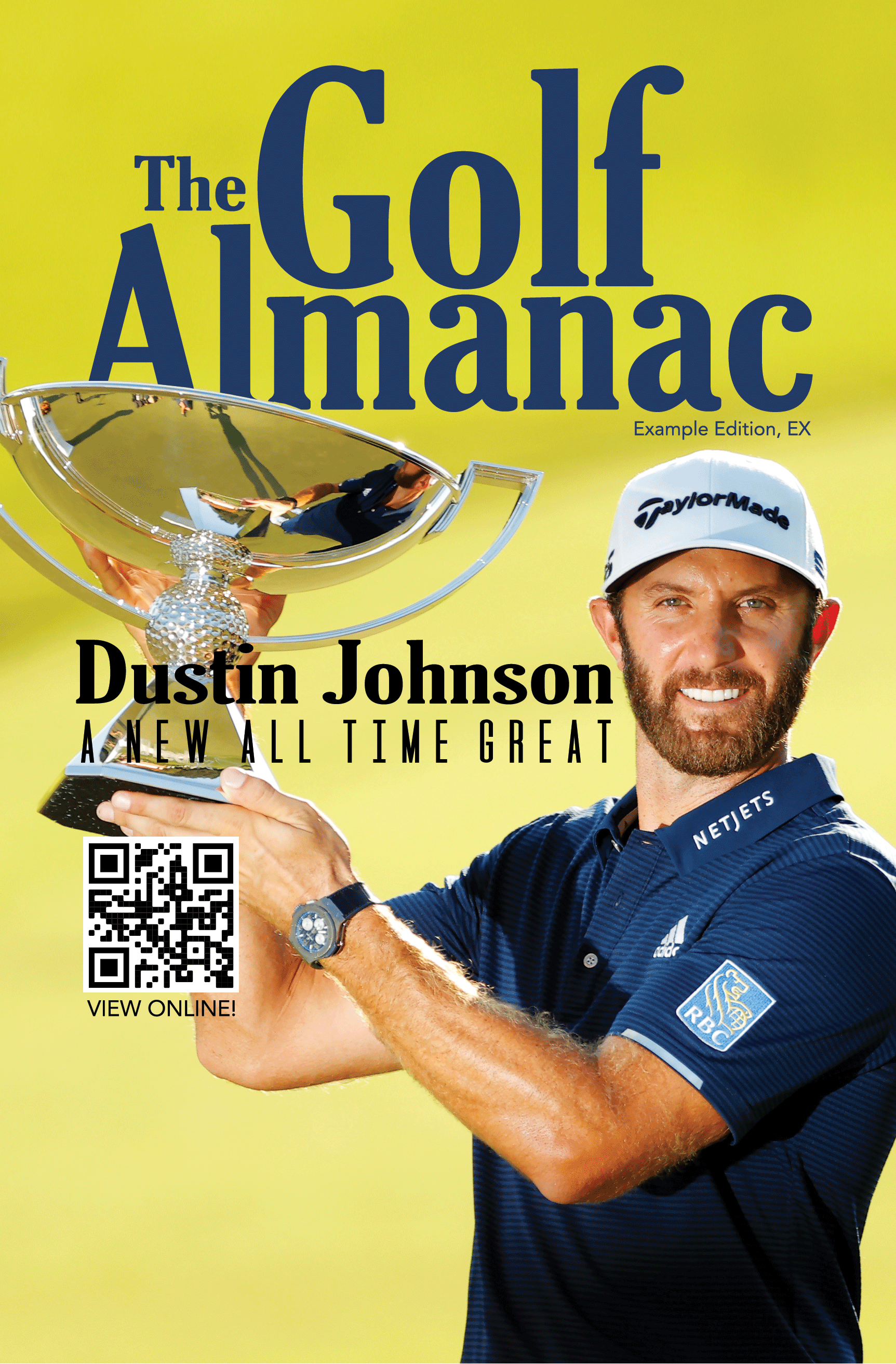 The Golf Almanac cover featuring Dustin Johnson, A New All Time Great