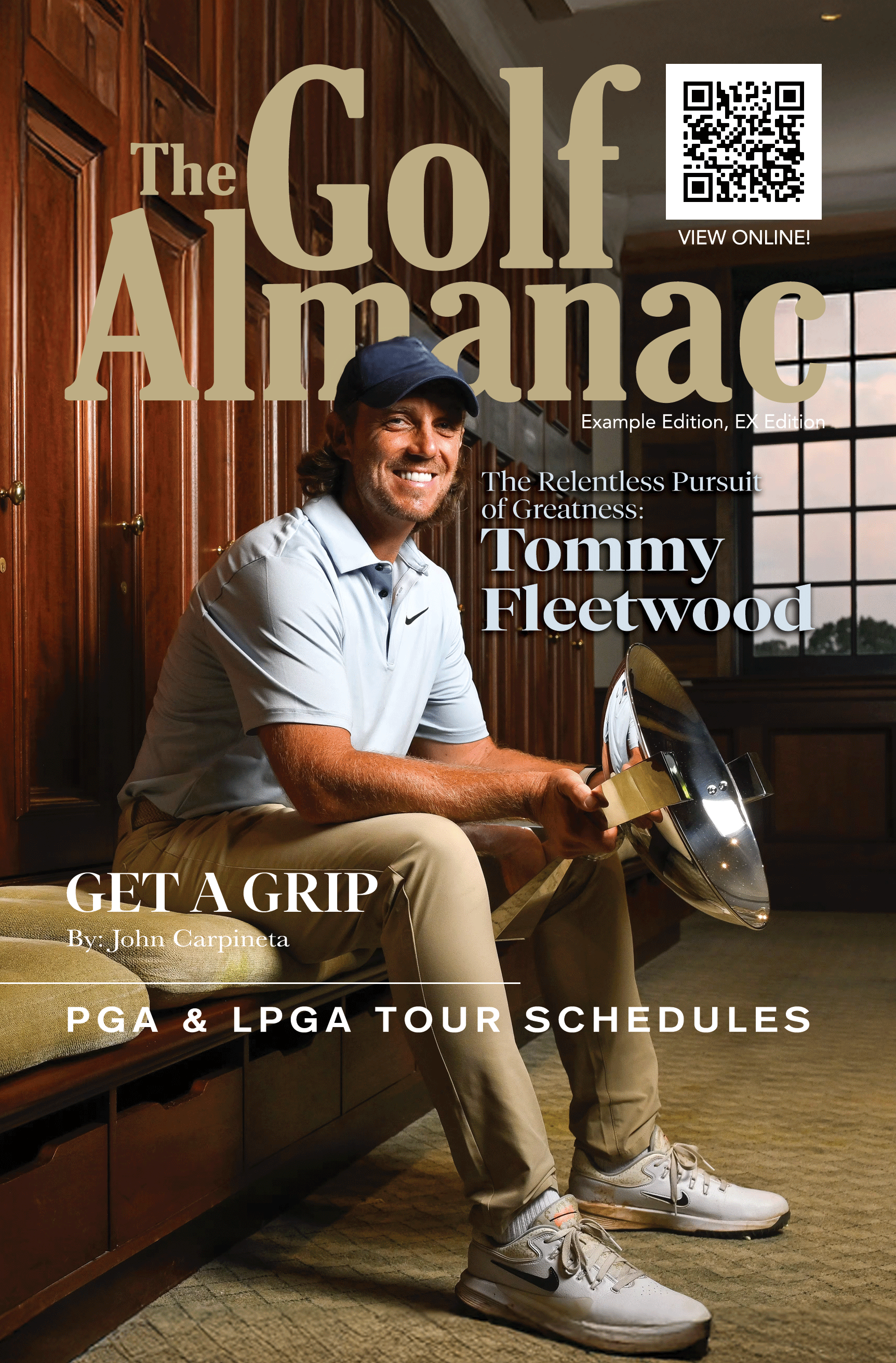 The Golf Almanac cover featuring Tommy Fleetwood, The Relentless Pursuit of Greatness
